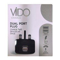 Vido Dual port charger - Black