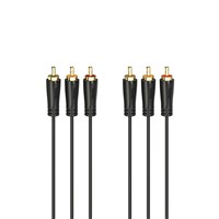 3 RCA Plugs to 3 RCA Plugs Gold 1.5m