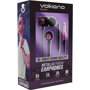 Alloy Wired Earphones with Mic - Purple