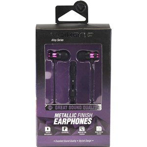 Alloy Wired Earphones with Mic - Purple