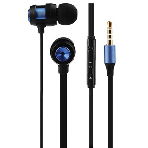 Alloy Wired Earphones with Mic - Blue