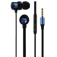 Alloy Wired Earphones with Mic - Blue