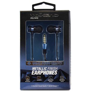 Alloy Wired Earphones with Mic - Blue